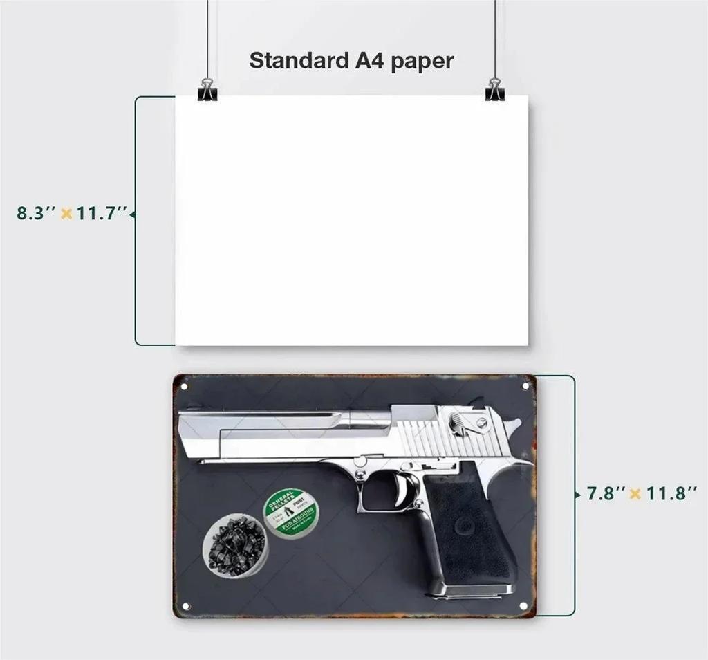 HD NUOVO Pistola Pittura su Latta Segno in Metallo Poster Vintage Casa Soggiorno Bar Club Festa Man Cave Arte Pittura Decorativa da Parete
