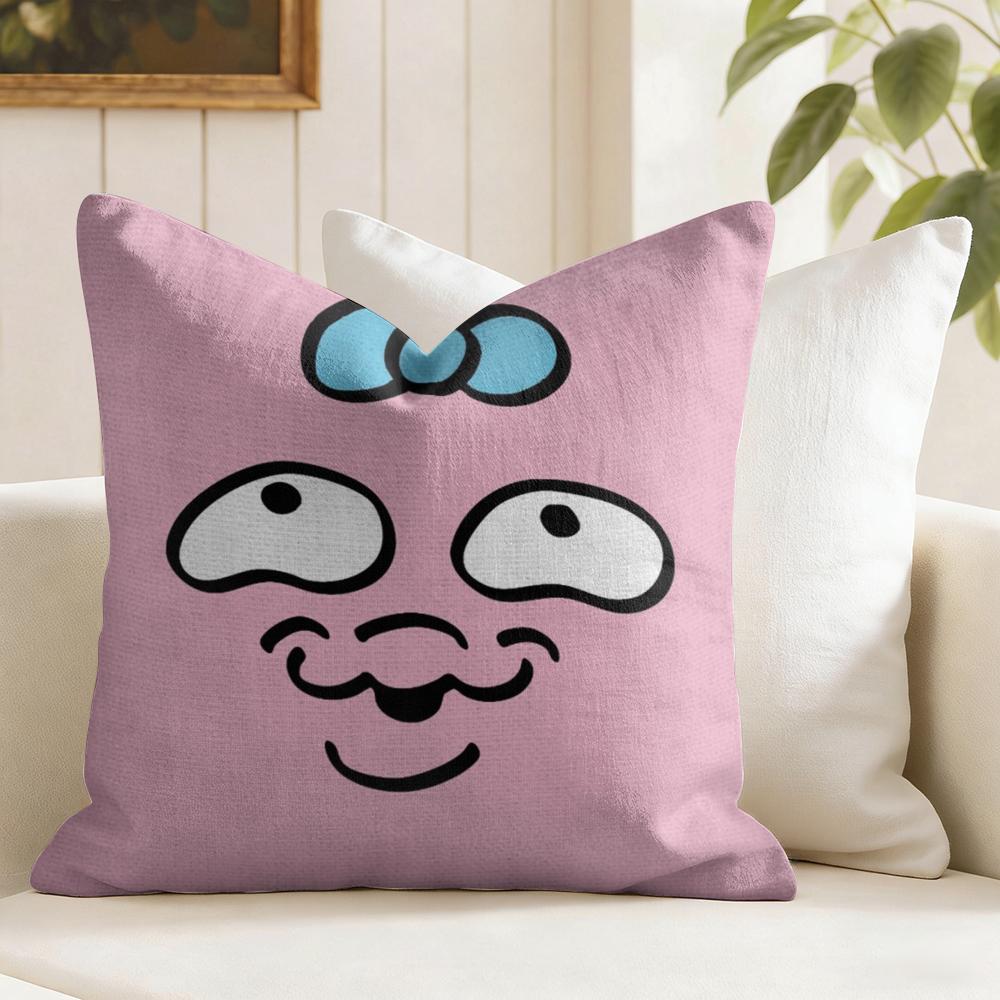 Kawaii OOpanchu Usagi Cushion Cover Eco Linen Pillow Case DoubleSided Print Breathable Durable Zipper Home Decor Gift