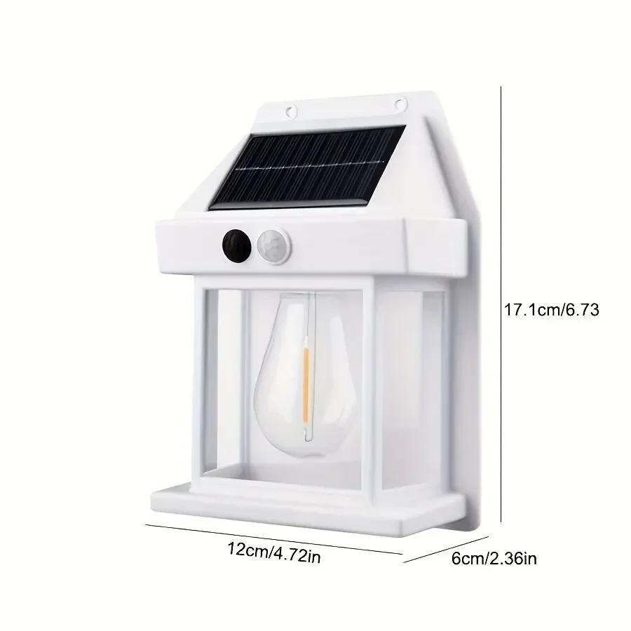 Outdoor Solar Wall Lamp Waterproof Human Body Induction Tungsten Filament Lamp Villa Courtyard Lighting Atmosphere Night Light