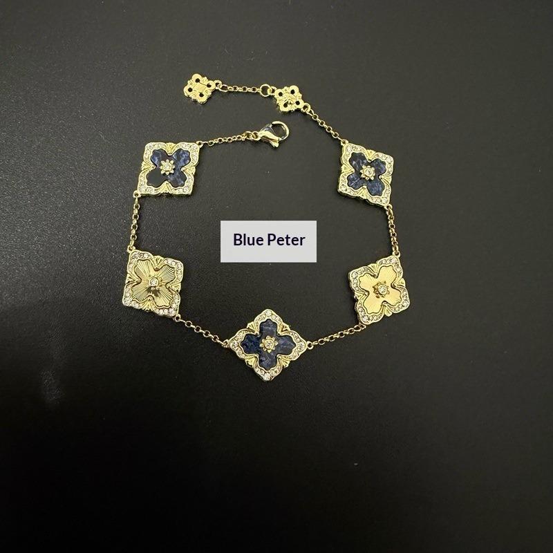 Five-flower Bracelet for Women Four-leaf Clover Bracelet Classy Flower-encrusted Bracelet