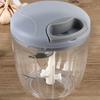500/900ml Large Capacity Garlic Chopper with Rope Manual Easy Pull Clear Multipurpose 3/5 Blades Onion Ginger Garlic Grinder for Restaurant