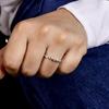 White Topaz Minimalist Ring – 925 Sterling Silver Dainty Stackable Ring – Delicate Beaded Band with Tiny Gemstone – Everyday Jewelry Gift