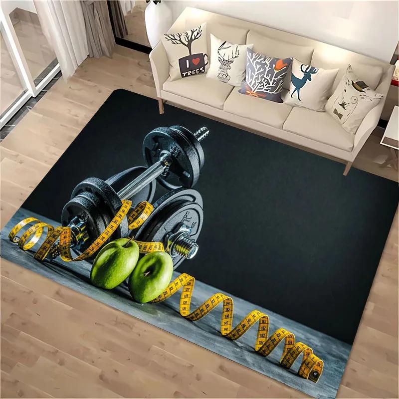 3D Printing GYM Theme Large Area Carpets for Home Living Room Children's Bedroom Sofa Doormat Kitchen Floor Rugs Anti-slipDecor