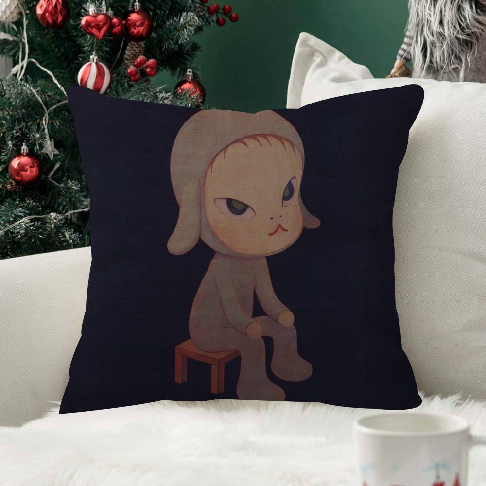 YYoshitomo Nara Fashion Decorative Pillowcase Throw Cover Pillow Case Cushion For Living Room Square Home Decor
