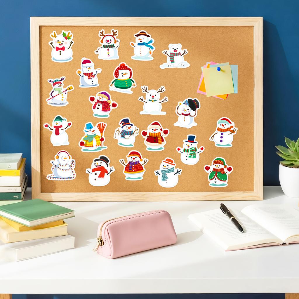 50 Snowman Stickers Cartoon Holiday Decoration Scene Setup Stickers