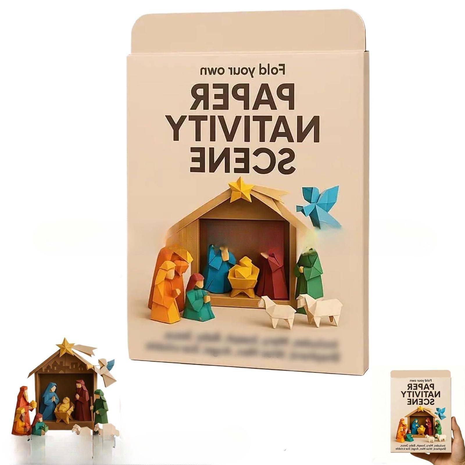 

3D Christmas Nativity Craft Kit – DIY Paper Holy Family Scene with Jesus, Mary & Joseph, Fun Origami Activity for Kids
