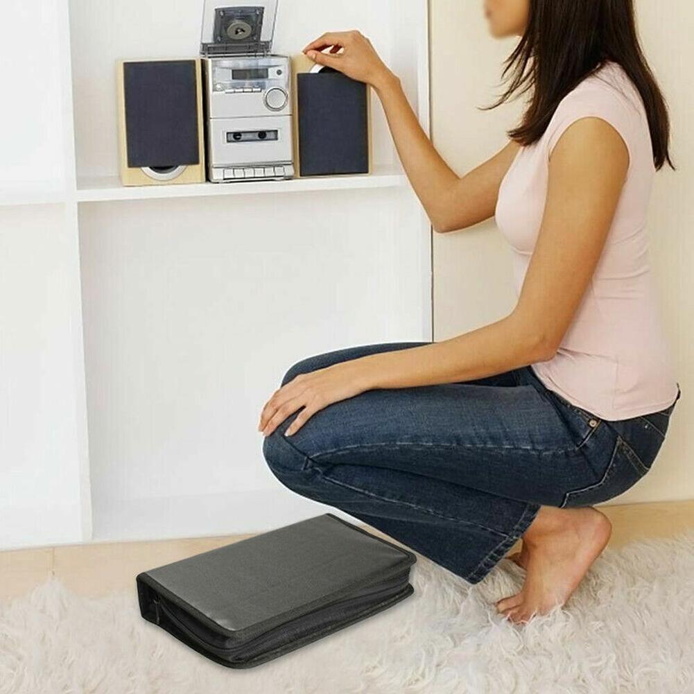 Portable Zipper DVD CD Holder 80pcs Capacity Storage Pouch Bag Dustproof Album Storage Sleeve Portable Disc CD VCD DVD Carry Bag