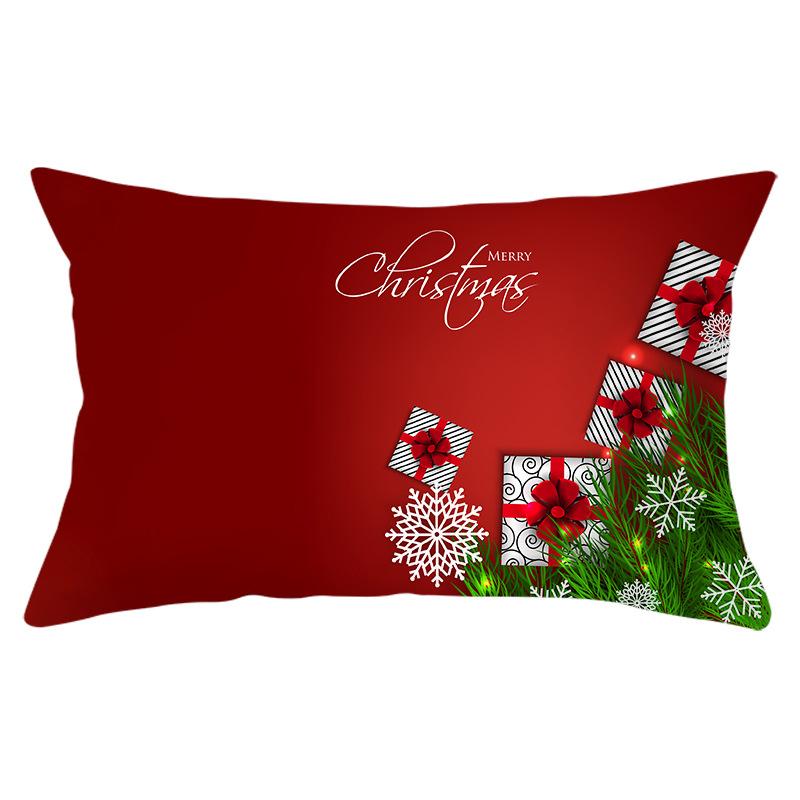 Christmas Simple Print Series Peach Skin Waist Pillowcase Home Sofa Pillowcase Office Pillowcase