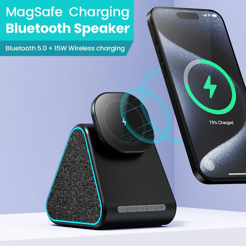 

DM-23 15W Wireless Charger Phone Charging Pad Desktop Display Stand Bluetooth-compatible Speaker A