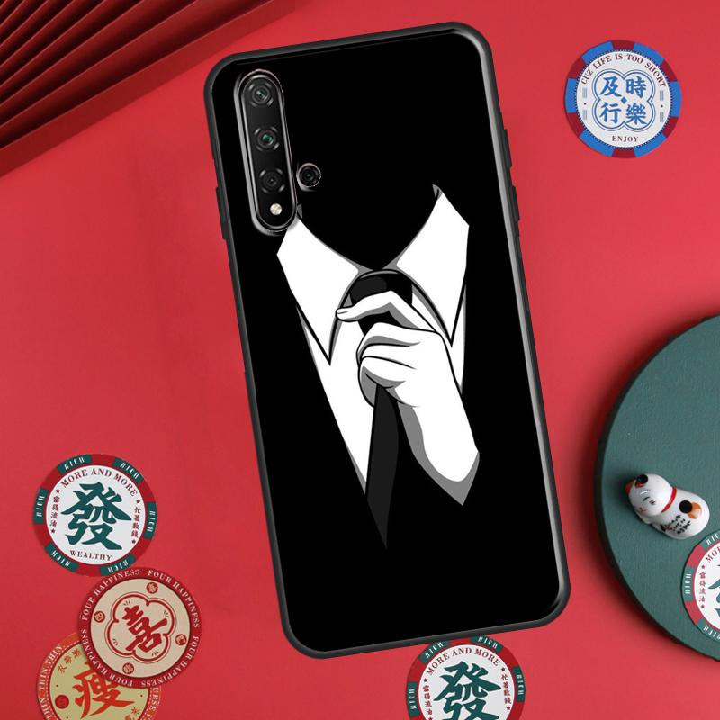 Man Suit Shirt Tie For Huawei P30 P20 P40 Lite P60 Pro Nova 5T 12s 12i 11i Y90 Y70 Y60 Y61 Y91 Y72 9 10 SE Case