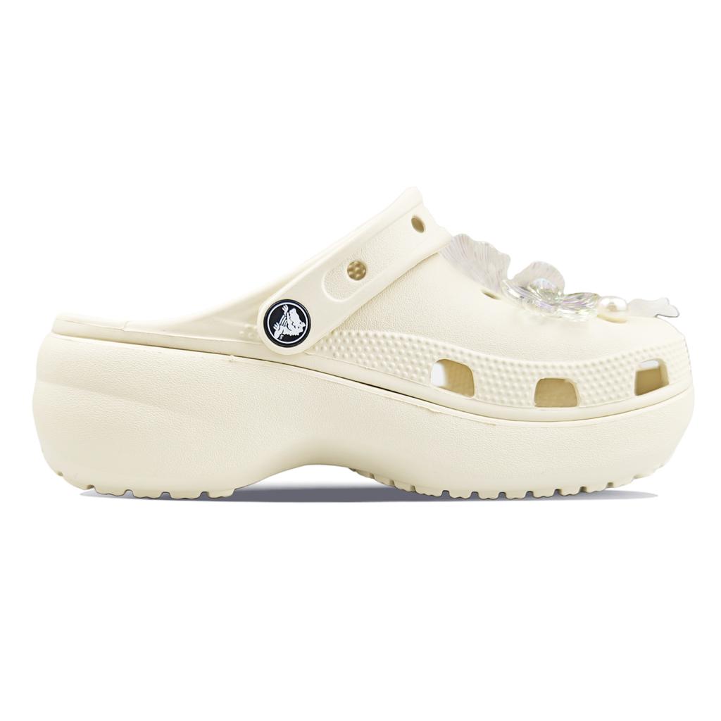 Crocs Classic Platform Clog BNK Taro Purple Sauce EVA Sweet Mood Fashion Hole Shoes Women's Bone White Gift Box Model