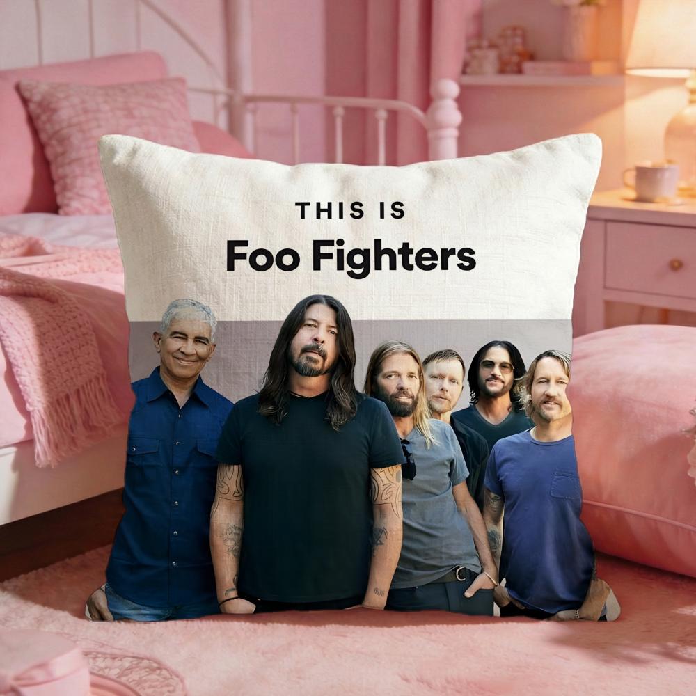 band fFoo Fighters Cushion Cover Premium Comfort Reversible Pillow Cove Two in One Design for Any Room  Car Interior