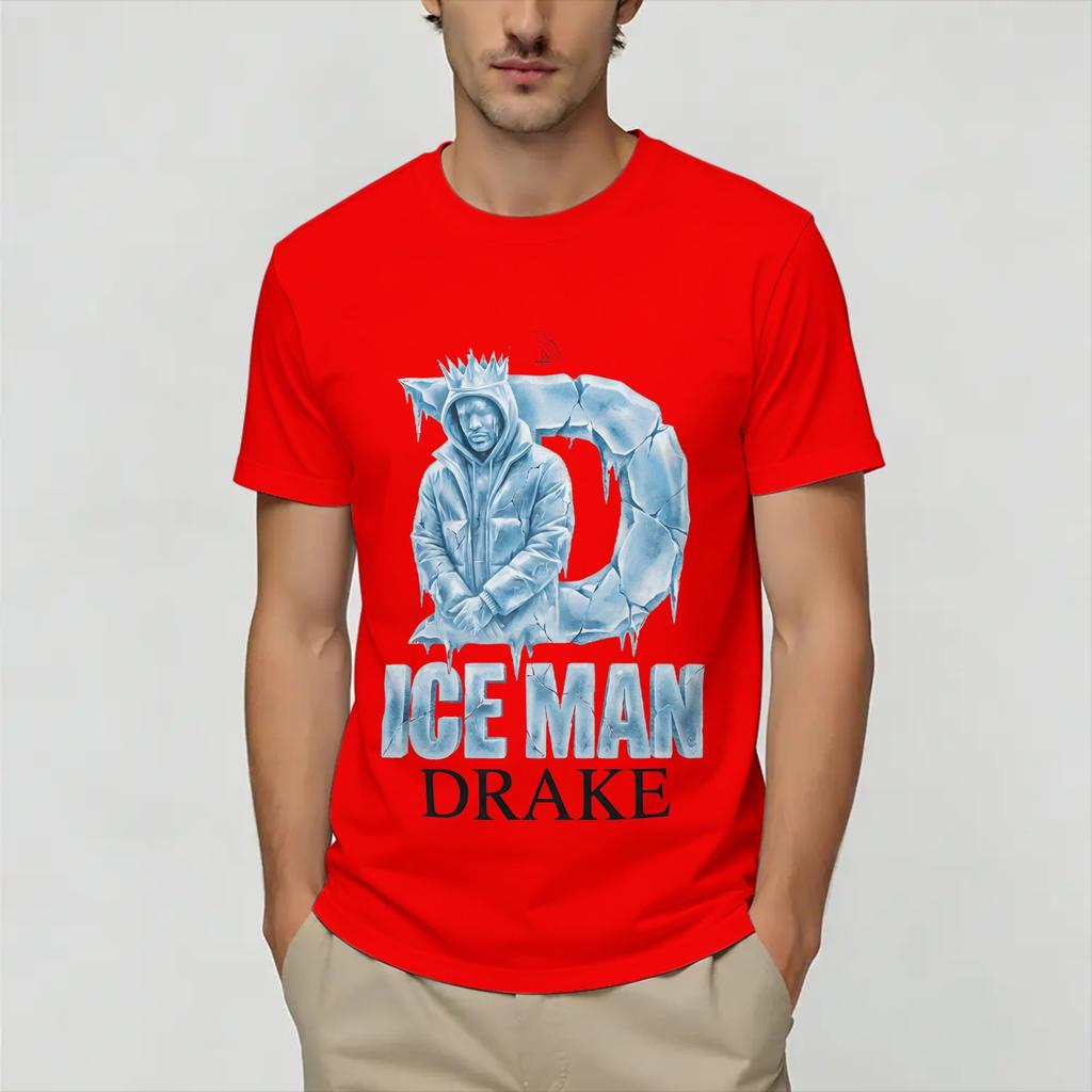 Drakes IceUnisex Unisexs T Shirts Vintage Tee Shirt Short Sleeve Round Neck TShirt Pure Cotton Plus Size Clothes