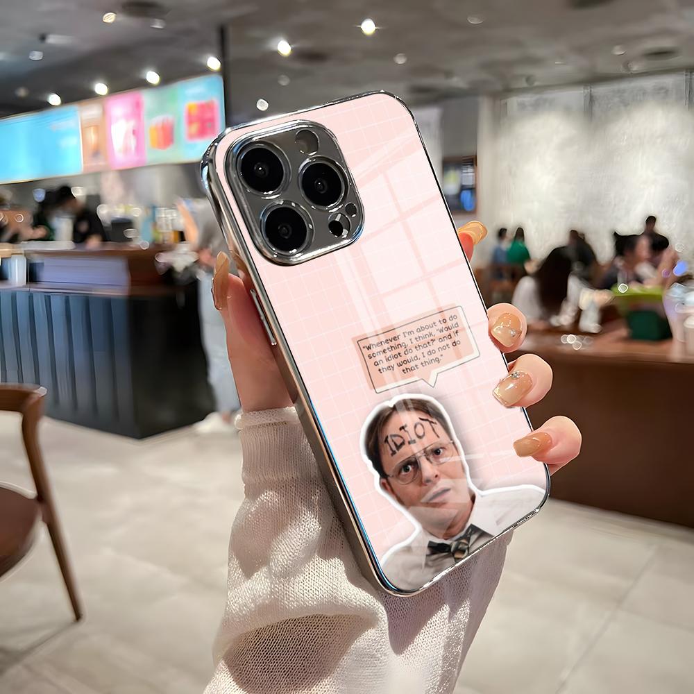 The Offices TV Phone Case For IPhone 17 Pro Max 15 Pro 16 14 Plus 12 13 Mini 11 Pro Shockproof Electroplated Glass Cover