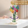 Handmade Wooden Puzzle Flower Vase Natural Plant Display Rack  Kitchen Bedroom