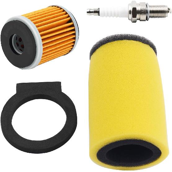 Road Passion Air Filter & Oil Filters & Spark Plugs Kits Compatible with Yamaha Big Bear 350 Kodiak 400 4x4