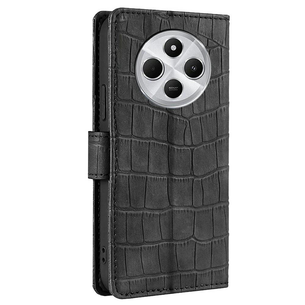 Phone Case For Xiaomi Redmi 14C 4G/14R 5G/A4 5G/Poco C75 4G Crocodile Texture PU Leather Cover