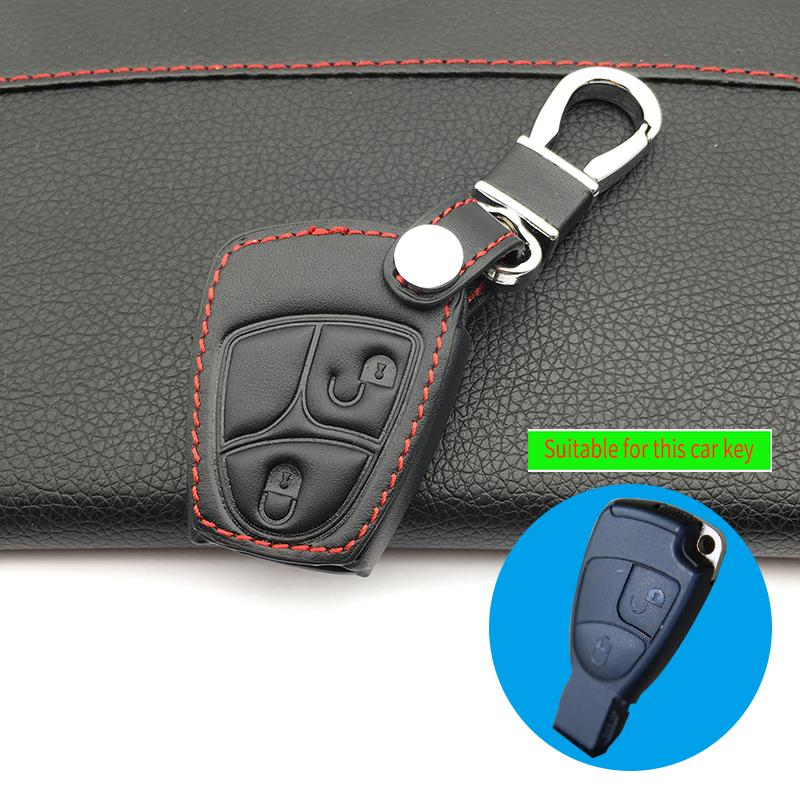 100% Leather Car Key Case Car Key Cover For Mercedes-Benz W203 W210 W211 Amg W204 C E S Cls Clk Cla Slk Classe Protect Shell