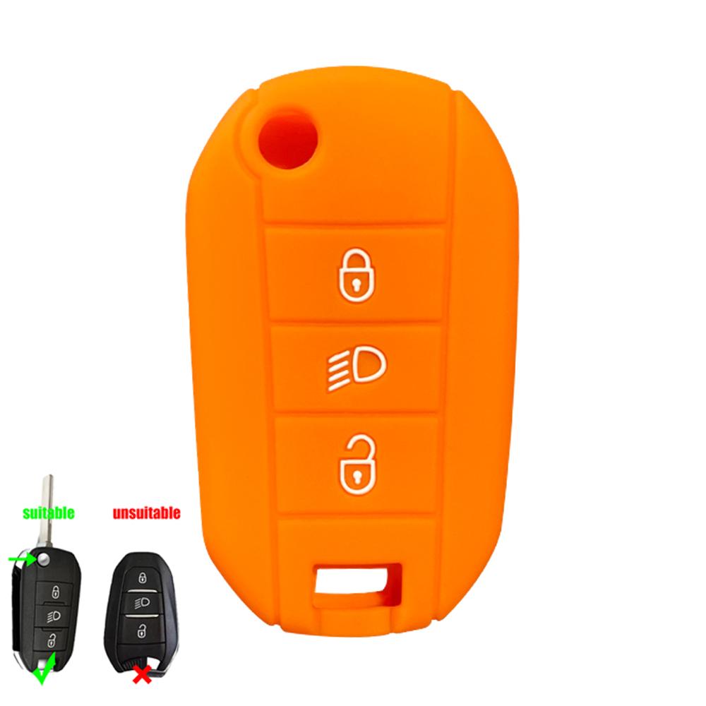 Silicone Flip Folding Key Fob Cover For Peugeot 208 2008 301 308 3008 Rcz 508 408 2008 307 Case For Citroen C3 C4 Berlingo
