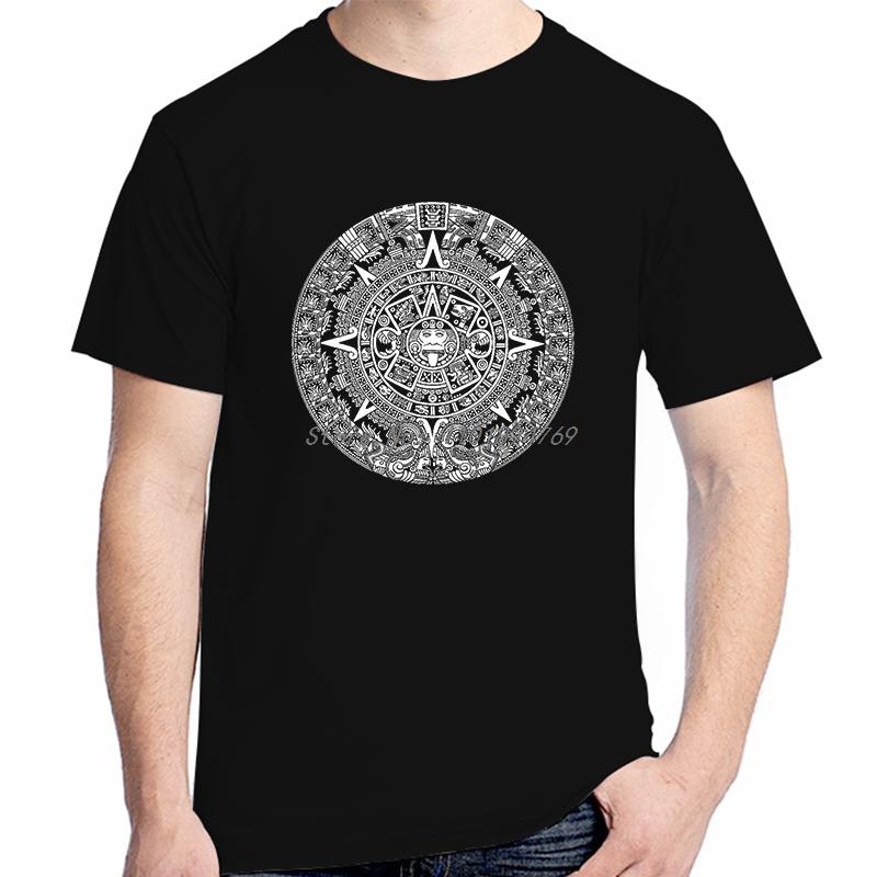 Classic Graphic T Shirts Mayan Aztec Mythical Calendar Summer Fashion Unisexs Short Sleeve Tshirt High Quality Unisexs Clothes