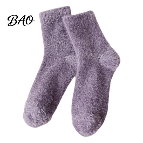 Bequeme Heim-Lounge-Socken, Verdickter Imitationsmink-Samt für Damen, Weiche Plüschsocken, Thermisch, Winter, Atmungsaktiv, Warm, Täglich, Einfarbige