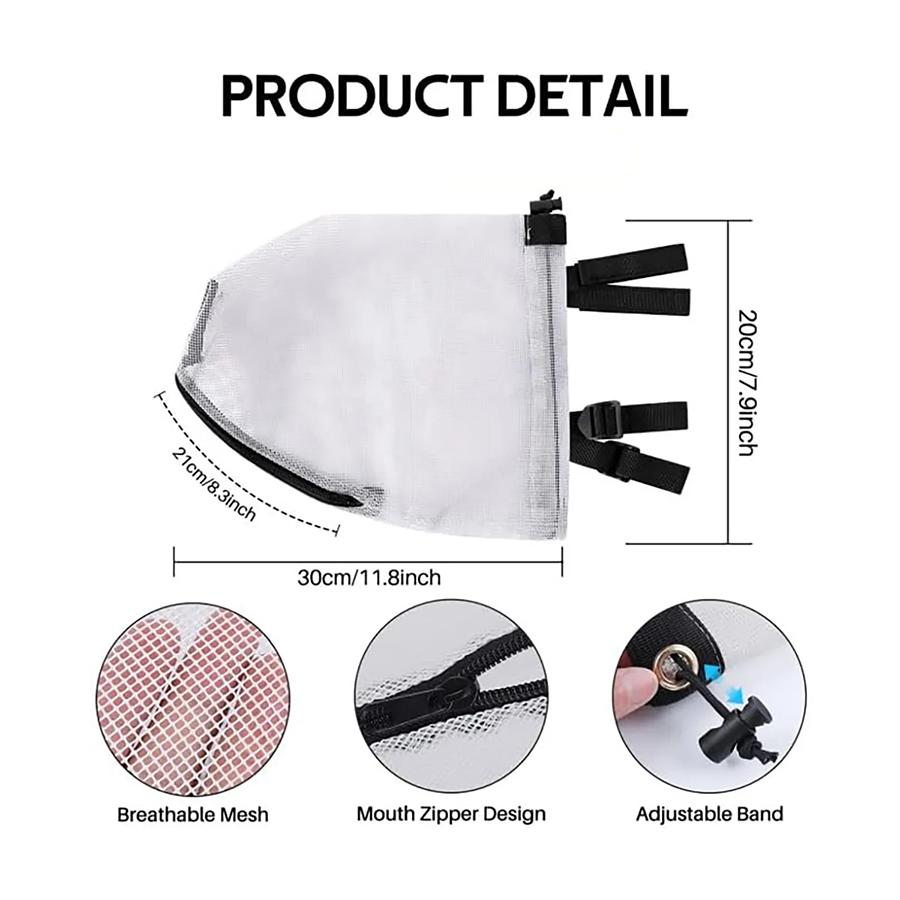 

Lightweight Adjustable Dog Protective Mask Breathable Mesh Pet Protective Veil Portable Mosquito Proof Mask Camping