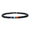 New Men Bracelet 4mm Howlite Onyx Volcanic Obsidian LBGT Braclet Women Natural Stone Bead Braslet Casual Accessory Gift for Him