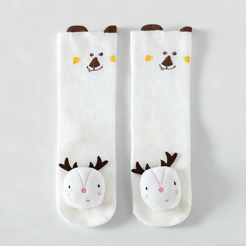 Baby Winter Cartoon Long Sock 3D Animal Over-the-Knee Cotton Socks for Boys and Girls Non-Slip Toddler Socks Christmas Gift