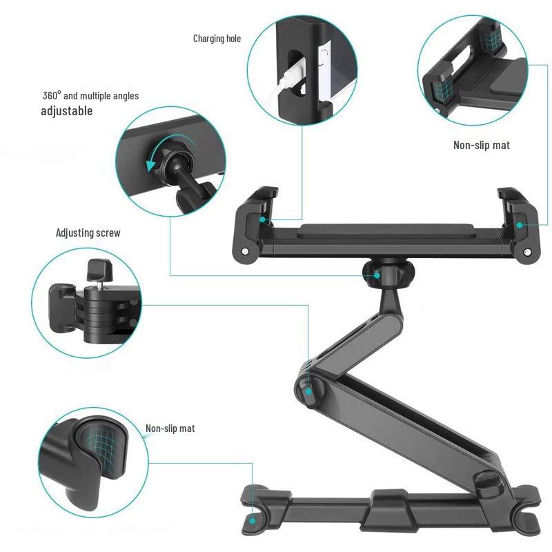 Universal Retractable Car Headrest Bracket for Phones & Tablets