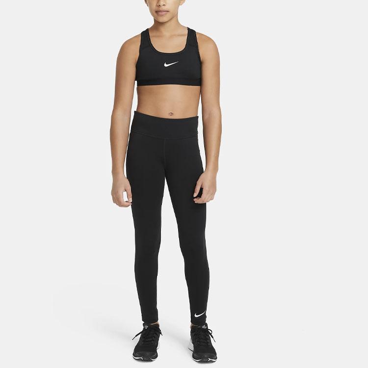 Nike Solid Color Logo Round Neck Kids Sports Underwear Kids Underwear Black BV1435-010