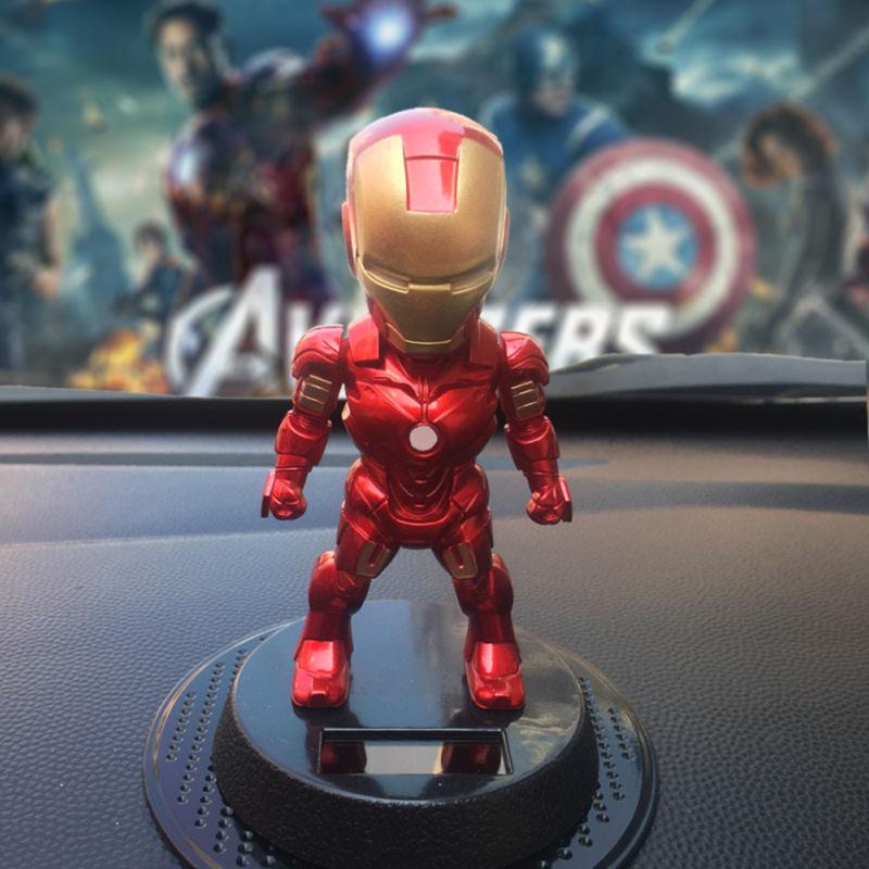 Cartoon Artificial Car  Ornament Solar Energy Shake Toy Long-term Use Without Fading Center Console