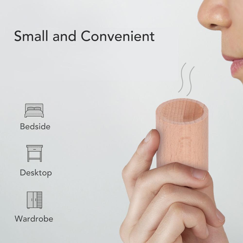 Small Essential Oil Diffuser Cylindrical Wood Aroma Diffuser Beech Wood Diffuser  Bedroom Use
