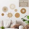 7pcs Woven Wall Basket Decor Bohemian Rattan Wicker Wall Decorative Woven Rattan Wall Basket Hanging Handmade Farmhouse Wall Han