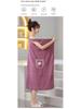 Coral Fleece Wearable Bath Towel: Thick, Soft, Absorbent Bathrobe for Women