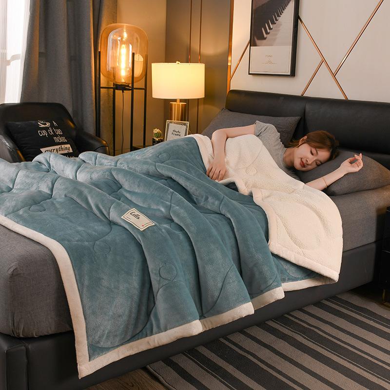 Verdickte Milchfleece Lammwolle Warme Decke für Sofa und Nickerchen