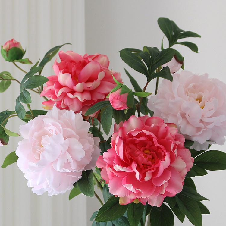 Artificial Peony Silk Flower Arrangement for Living Room and Dining Table Decor