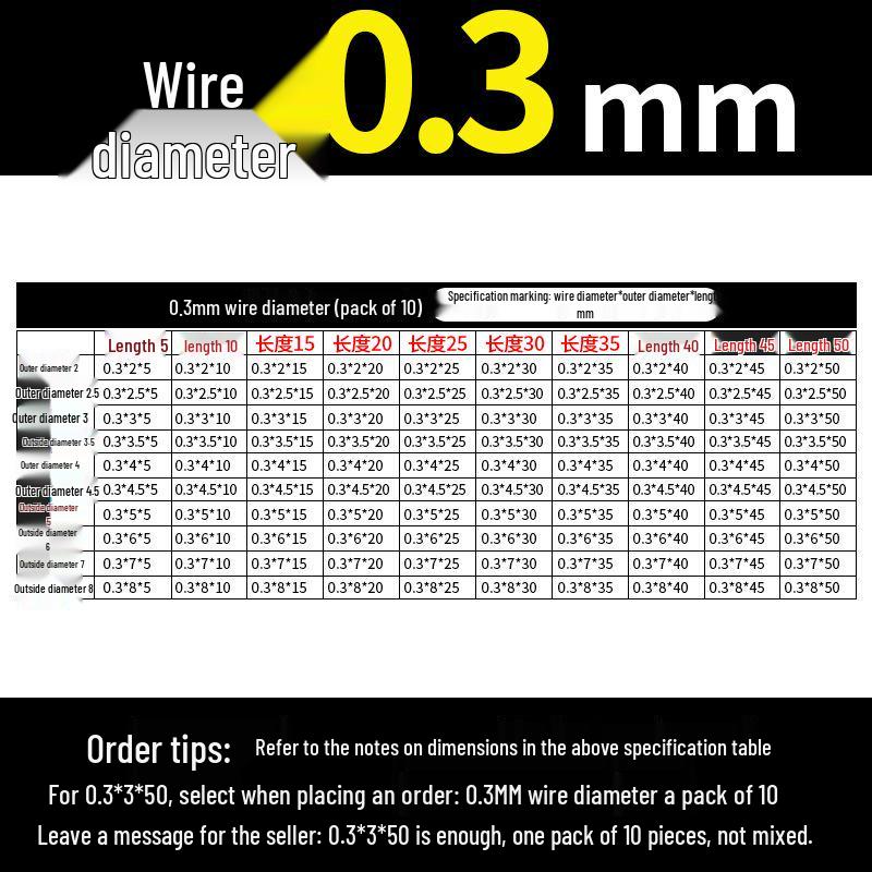 Universal Y-Type Compression Spring, 0.2-2.0mm Wire Diameter, Small Pressure Return Spring