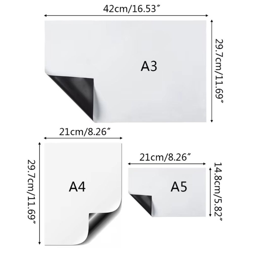 PET Magnetic Whiteboard A3/A4/A5 Refrigerator Magnet Portable Dry Erase White Board  School