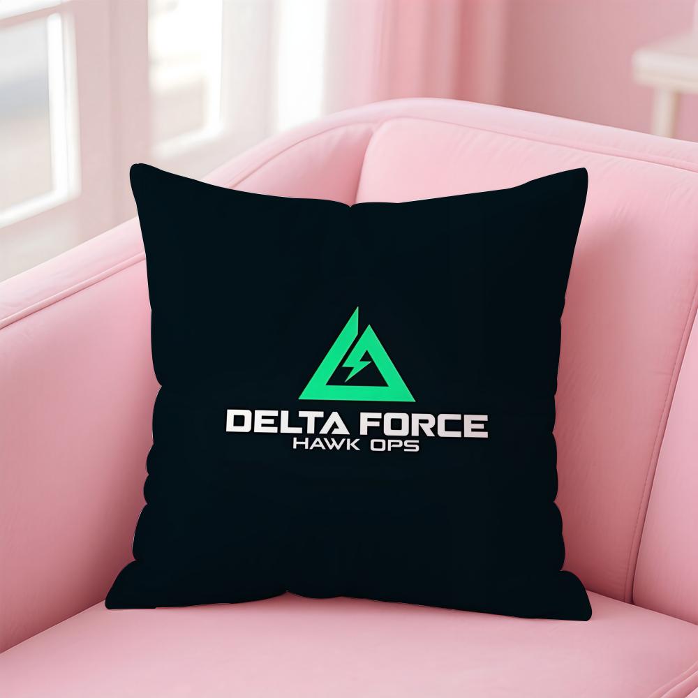 Hot Shooter Game D-Delta Force Cushion Cover Pillowcase Short Plush Invisible Zipper Room Sofa Cushion Cover