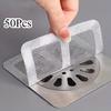 50pcs Disposable Shower Drain Hair Catcher Mesh Shower Drain Covers Floor Sink Strainer Filter Hair Stopper For Bathroom