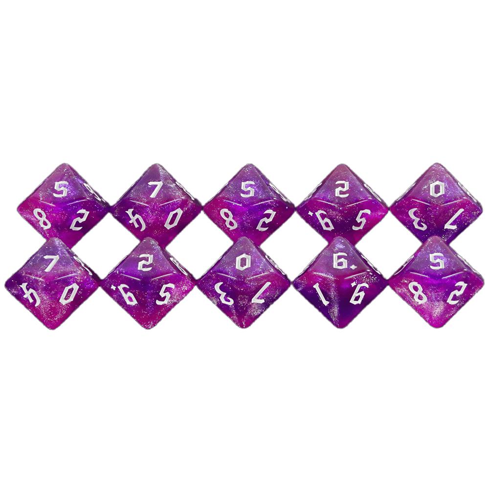 10PCS TRPG D10 Dice for DNDGame 10 Sided Games Dices Desktop Polyhedral Dice Set,as Toy Kit
