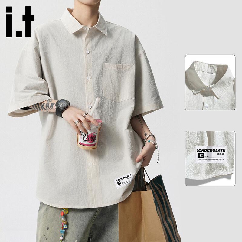 Men s Casual Loose Fit Short Sleeve Shirt 2XL хаки