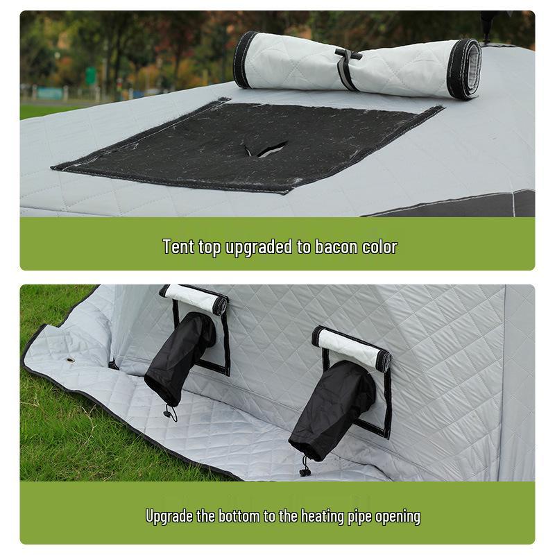 Hexagonal Winter Ice Fishing Tent - Cotton, Thickened, Warm, No-Assembly Needed