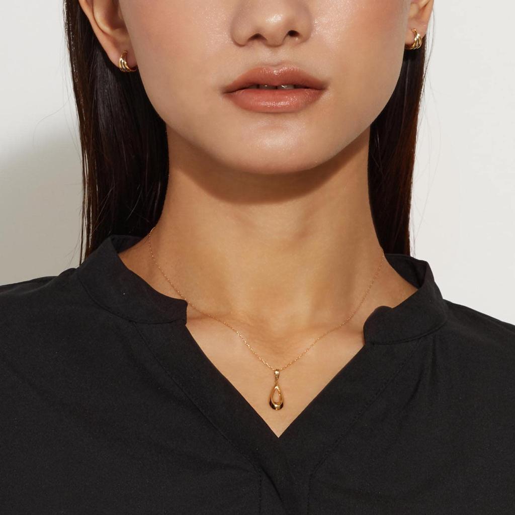 Lala Christie Drop Necklace Top for Men and 18K Gold Women, (lp103-0004-yg)