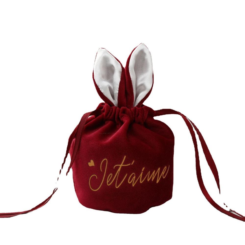 Osterhasen Kordelzugtaschen Samt Schmuckorganisator Neue Hochzeits-Süßigkeitentaschen Geburtstagsparty