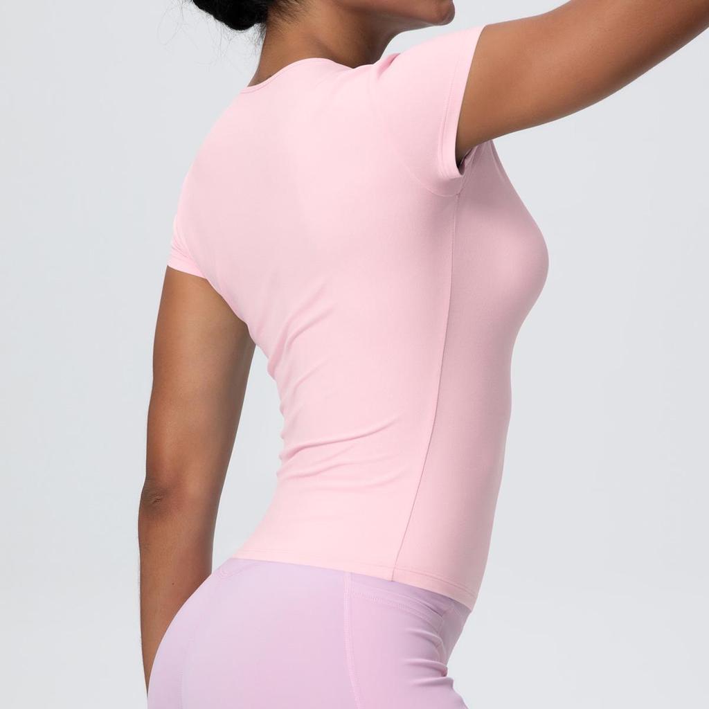 Maglietta da Running da Donna ad Asciugatura Rapida Controllo Pancia - Manica Corta, Sensazione di Nuvola, Top Casual Yoga Fitness.