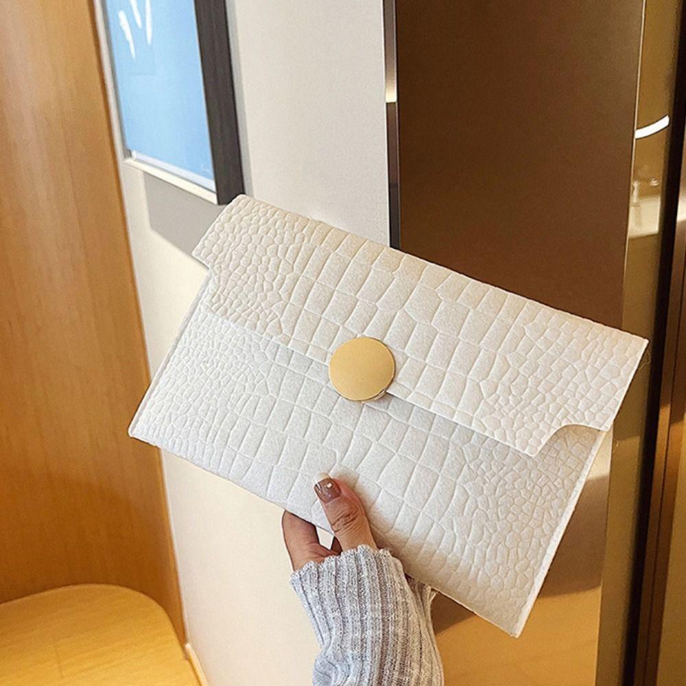 Felt Crocodile Pattern Envelope Evening Bag Korean Style Handheld Bag Ladies Clutch Bag Girls
