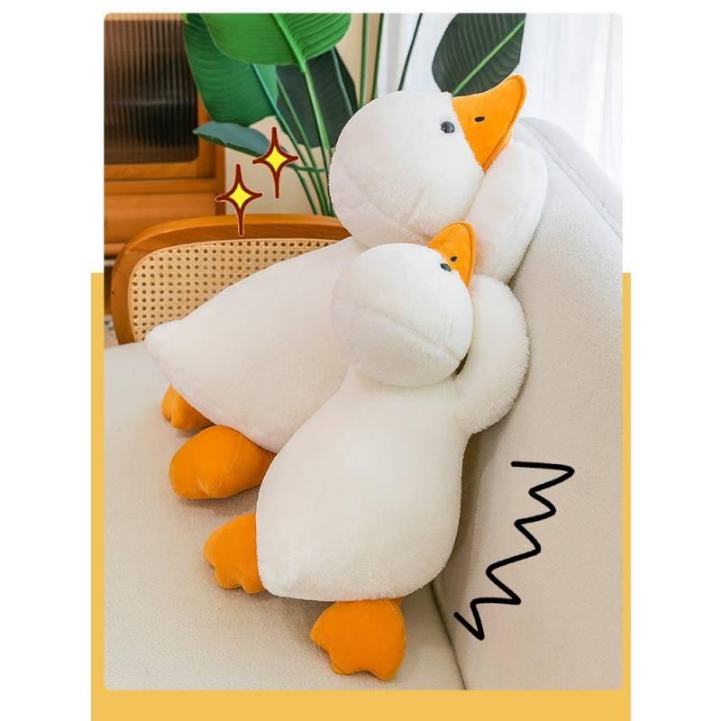 Duck Plush White Toy Cartoon Stuffed Animal Doll Decoration Kids Cushion Gift