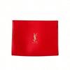 Red leather crossbody bag, with a golden chain shoulder strap, stylish logo shoulder bag