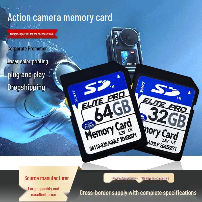 128GB High-Speed SD Card for Action Cameras, Dash Cams, and Mirrorless SLRs